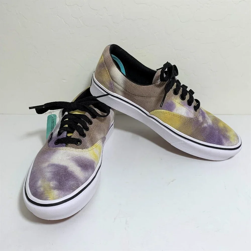 Vans Era Sneakers ComfyCush Low Top Blotched Purple Velvet Tie Dye Size 8 NEW